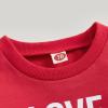BeQeuewll Fall Winter Toddler Baby Boy Outfits Letter Crewneck Sweatshirt Baby Pants Sweatsuit Cute Baby Clothes for Boys (Love You More-Red, 2-3T) view 3