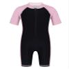 YEAHDOR Kids Boys Girls One Piece UPF 50+ Rash Guard Zip Shorty Wetsuit Training Swimsuit Bathing Suit Pink&Black 10 Years view 1