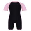 YEAHDOR Kids Boys Girls One Piece UPF 50+ Rash Guard Zip Shorty Wetsuit Training Swimsuit Bathing Suit Pink&Black 10 Years view 2