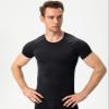 Black Compression Shirts Men Short Sleeve Workout Gym T-Shirt Running Tops Cool Dry Sports Base Layer Undershirts view 2