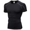 B Grey Compression Shirts Men Short Sleeve Workout Gym T-Shirt Running Tops Cool Dry Sports Base Layer Undershirts view 1