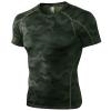 Camo Green Compression Shirts Men Short Sleeve Workout Gym T-Shirt Running Tops Cool Dry Sports Base Layer Undershirts view 1