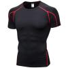 B Red Compression Shirts Men Short Sleeve Workout Gym T-Shirt Running Tops Cool Dry Sports Base Layer Undershirts view 1