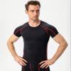 B Red Compression Shirts Men Short Sleeve Workout Gym T-Shirt Running Tops Cool Dry Sports Base Layer Undershirts view 2