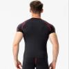 B Red Compression Shirts Men Short Sleeve Workout Gym T-Shirt Running Tops Cool Dry Sports Base Layer Undershirts view 3