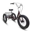 GRACEZ 20 Inch Fat Tire Adult Tricycle - 7-Speed 3 Wheel Bike with Rear Tarpaulin Shopping Basket - Wider Seats Adult Cruiser Bikes with Adjustable Handlebars view 1