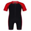 YEAHDOR Kids Boys Girls One Piece UPF 50+ Rash Guard Zip Shorty Wetsuit Training Swimsuit Bathing Suit Red&Black 6 Years view 1