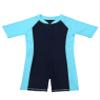 YEAHDOR Kids Boys Girls One Piece UPF 50+ Rash Guard Zip Shorty Wetsuit Training Swimsuit Bathing Suit Navy Blue&Sky Blue 8 Years view 3