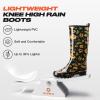 HISEA Tall Rain Boots for Women, Slim Calf Waterproof Garden Boots, Fashion Print Rubber PVC Boot Knee High Rain Shoes for Outdoor Gardening Farm Yard Mud Work view 3
