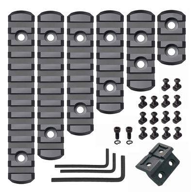 CG GEARS Picatinny Rail 3,5,7,9,11,13-Slot for Mlok, Polymer Rails Section Plus Offset Optic Mount with T-Nuts, Screws & Allen Wrench ((3-5-7-9-11-13) Rails+ 1 Slot Light Mount)