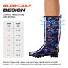 HISEA Women's Tall Rain Boots Slim Calf Waterproof Garden Boots Fashion Printed Rubber Boot Knee High Rain Shoes for Outdoor Gardening Yard Mud Work, Size 7 Purple Floral view 4