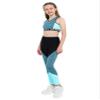 dPois Kids Girls 2-Pieces Sport Outfit Dance Crop Tank Tops and Elastic Waistband Pants Set Gym Activewear Blue 10 Years view 2