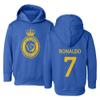 FLAURA Al Nassr Soccer #7 Ronaldo Jersey Style Toddler Hoodie Sweatshirt (Royal, 5T) view 1