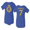 FLAURA Al Nassr Soccer #7 Ronaldo Jersey Style Baby Bodysuit (Royal, 12M) view 1
