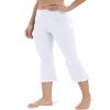 VOOVEEYA Women's Bootcut Leggings - Bootleg Yoga Pants Flare with 4 Pockets,Tummy Control High Waisted Casual Dress PantsCapri Bootcut-White-XL view 2