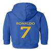 FLAURA Al Nassr Soccer #7 Ronaldo Jersey Style Toddler Hoodie Sweatshirt (Royal, 2T) view 3