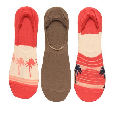 Columbia PFG Palms Stripe Liner 3-Pack Ultra Pink Assorted One Size (Shoe Size US Women's 5-10)