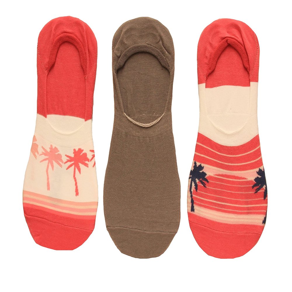 Columbia PFG Palms Stripe Liner 3-Pack Ultra Pink Assorted One Size (Shoe Size US Women's 5-10)