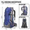 King'sGuard 70L Hiking Backpack with Rain Cover Lightweight Waterproof Travel Camping Backpack Large Backpacking Pack for Men and Women (Deep Blue) view 2