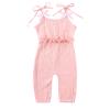 18 Months Girl Dress Summer 1 Piece Outfit Newborn Infant Baby Girls Boys Cotton Linen Ruffle (Pink, 12-18 Months) view 1
