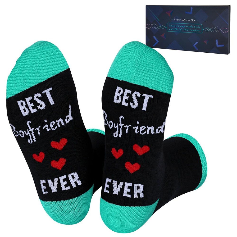 Nucinzua Gifts for Boyfriend,Valentines Gifts for Him,Best Boyfriend Socks,Mens Valentine's Gift for Him Husband Dad,Gift ideas for Men,Novelty Funny Socks for Men