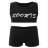 Nikiikoo Kids Girls Tracksuit 2 Piece Outfits Sports Crop Tops with Shorts Sets Gymnastics Dance Workout Clothes White 10 Years view 1