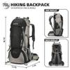 King'sGuard 70L Hiking Backpack with Rain Cover Lightweight Waterproof Travel Camping Backpack Large Backpacking Pack for Men and Women (Black) view 2