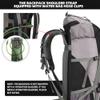 King'sGuard 70L Hiking Backpack with Rain Cover Lightweight Waterproof Travel Camping Backpack Large Backpacking Pack for Men and Women (Black) view 3