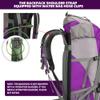 King'sGuard 70L Hiking Backpack with Rain Cover Lightweight Waterproof Travel Camping Backpack Large Backpacking Pack for Men and Women (Purple) view 3