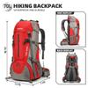 King'sGuard 70L Hiking Backpack with Rain Cover Lightweight Waterproof Travel Camping Backpack Large Backpacking Pack for Men and Women (Red) view 2