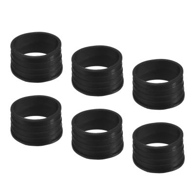 PATIKIL Badminton Racket Handle Grip Ring, 6 Pack Racquet Fix Ring Grip Band Rubber Ring Non-Slip Absorbent Overgrip in Place, Black