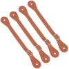GORGECRAFT 4Pcs Leather Spur Straps Adjustable Boot Strap Western Man Woman Single Ply Leather Horizons Spur Straps with Zinc Alloy Clasp for Equestrian Supplies Thigh High Boots, Chocolate view 1