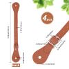 GORGECRAFT 4Pcs Leather Spur Straps Adjustable Boot Strap Western Man Woman Single Ply Leather Horizons Spur Straps with Zinc Alloy Clasp for Equestrian Supplies Thigh High Boots, Chocolate view 2