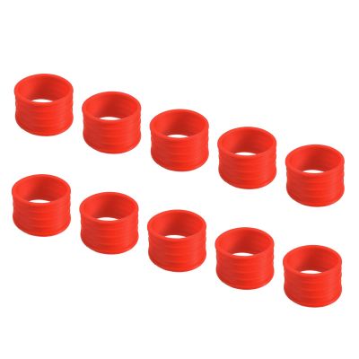 PATIKIL Badminton Racket Handle Grip Ring, 10 Pack Racquet Fix Ring Grip Band Rubber Ring Non-Slip Absorbent Overgrip in Place, Red