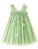 AGQT Baby Girls Tulle Tutu Dress Sleeveless Toddler Butterfly 3D Flower Print Back Girls Dresses Birthday Holiday Wedding Layered Lace Dress Fruit Green Size 4-5T view 1
