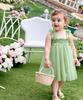 AGQT Baby Girls Tulle Tutu Dress Sleeveless Toddler Butterfly 3D Flower Print Back Girls Dresses Birthday Holiday Wedding Layered Lace Dress Fruit Green Size 4-5T view 3