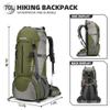 King'sGuard 70L Hiking Backpack with Rain Cover Lightweight Waterproof Travel Camping Backpack Large Backpacking Pack for Men and Women (Army Green) view 2
