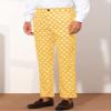 Lars Amadeus Yellow Polka Dots Dress Pants for Men's Regular Fit Flat Front Formal Printed Trousers 30 view 2