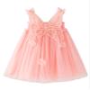 AGQT Baby Girls Tulle Tutu Dress Sleeveless Toddler Butterfly 3D Flower Print Back Girls Dresses Birthday Holiday Wedding Layered Lace Dress Light Pink Size 18-24M view 1