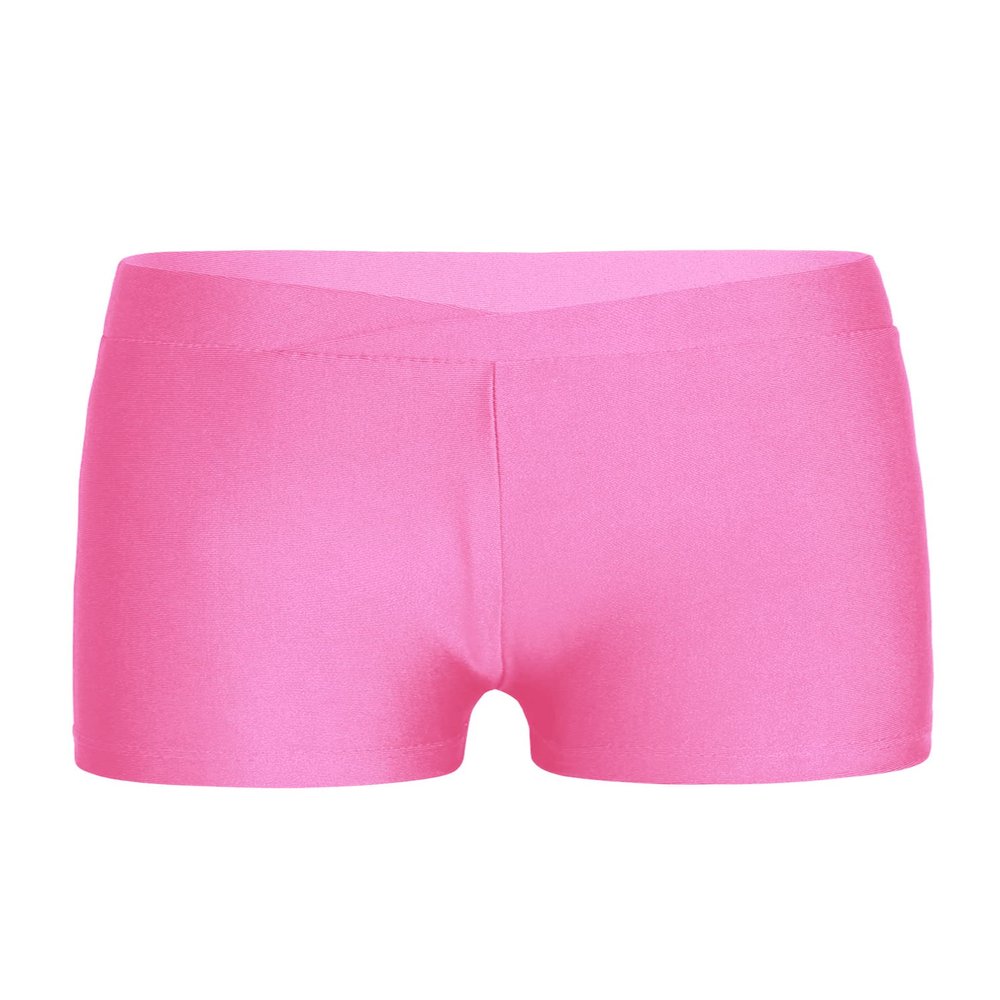 Fldy Kids Girls Gymnastics Shorts Dancewear Athletic Ballet Dance Shorts Gym Yoga Workout Booty Shorts Activewear Pink 11-12 Years