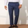 Lars Amadeus Men's Business Flat Front Striped Dress Pants Blue 34 view 2
