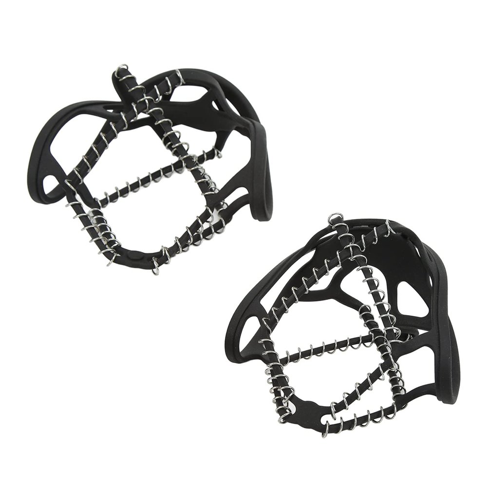 Ice Cleats Crampons for Boots Shoes, Walk Traction Cleats Non Slip Spikes for Shoes, Elastic Traction Cleats for Hiking Walking on Snow and Ice, 1 Pair(L)