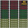 45 Pack Miaozhun Magazine Marking Bands, 5.56 NATO, .223 Remington, .300 Blackout Magazine Caliber Identification view 1