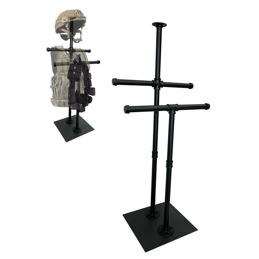 TYTAMMON Hold Up To 200 lbs All Metal Tactical Gear Stand Body Armor Stand Plate Carrier Holder Stand Body Armor Stand Display Tactical Gear Tree Police Gear Holder Police Gear Rack