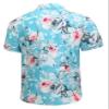 SheLucki Hawaiian Shirt for Men, Unisex Summer Beach Casual Short Sleeve Button Down Shirts, Printed Palmshadow Clothing Rose Blue M view 4