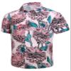 SheLucki Hawaiian Shirt for Men, Unisex Summer Beach Casual Short Sleeve Button Down Shirts, Printed Palmshadow Clothing Flower Pink M view 1