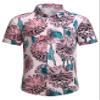 SheLucki Hawaiian Shirt for Men, Unisex Summer Beach Casual Short Sleeve Button Down Shirts, Printed Palmshadow Clothing Flower Pink M view 2