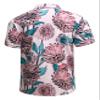 SheLucki Hawaiian Shirt for Men, Unisex Summer Beach Casual Short Sleeve Button Down Shirts, Printed Palmshadow Clothing Flower Pink M view 3
