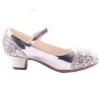 Children Shoes High Heels Girls Princess Single Shoes Dress Shoes Performance Shoes Children Toddler Boy Slippers (Silver, 5.5-6 Years Little Child) view 4