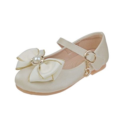 Girl Shoes Small Leather Shoes Single Shoes Children Dance Shoes Girls Performance Shoes Girls High Heels (Beige, 3-3.5 Years Toddler)